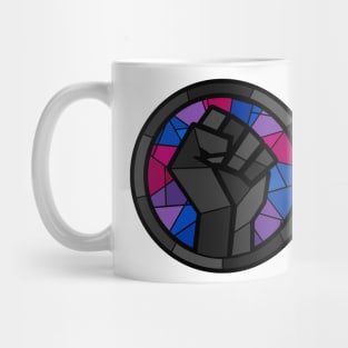 BLM Stained Glass Fist (Bi) Mug